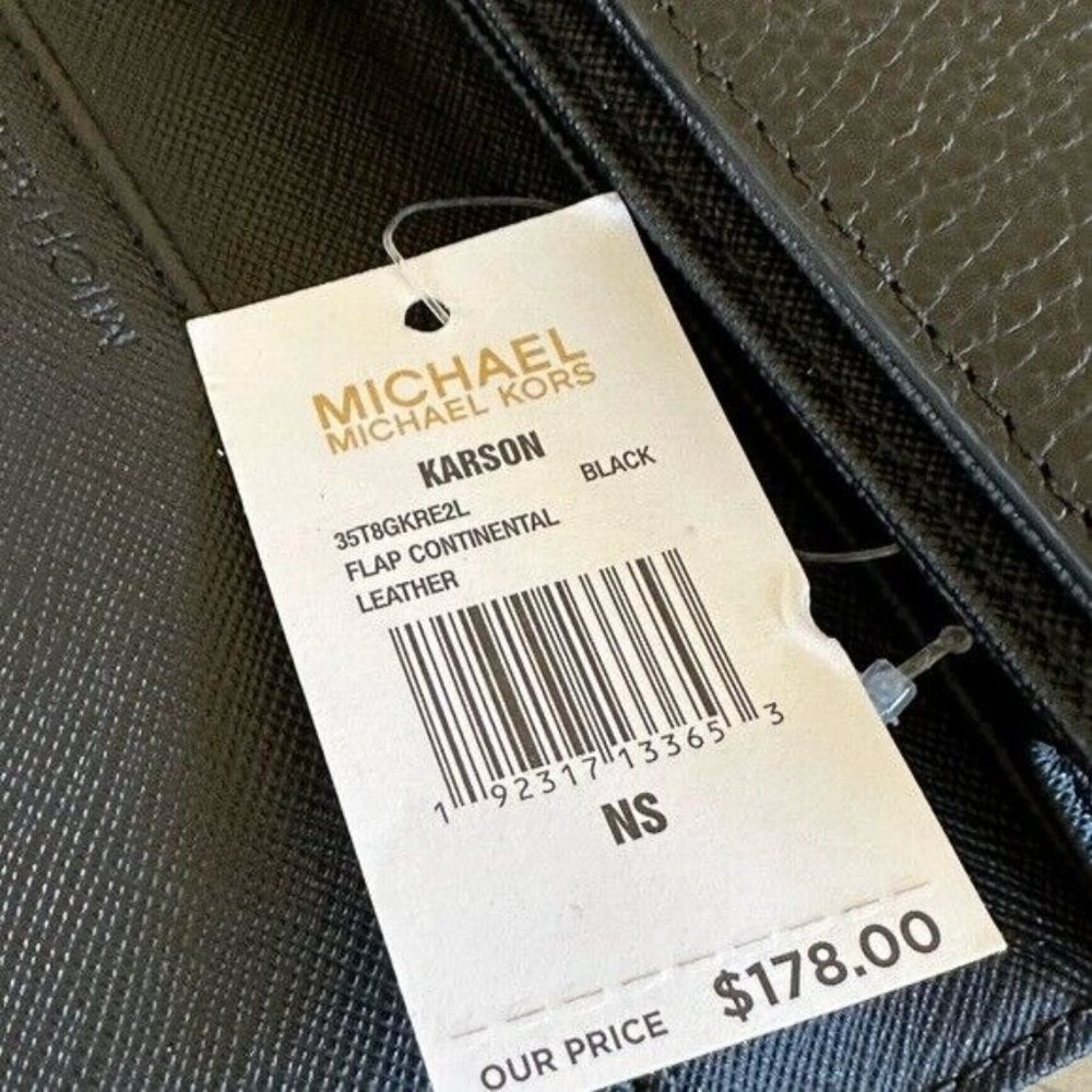 MICHAEL KORS Hamilton Medium Satchel Leather Bag Black gold +wallet set NWT - Picture 8 of 15